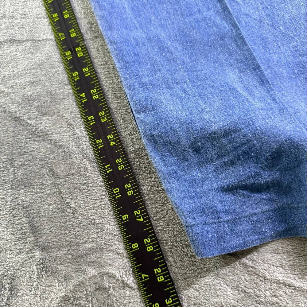 VTG Arnold Zimberg Linen Pants Straight‎ Leg Casual Blue Trousers Mens Size 36